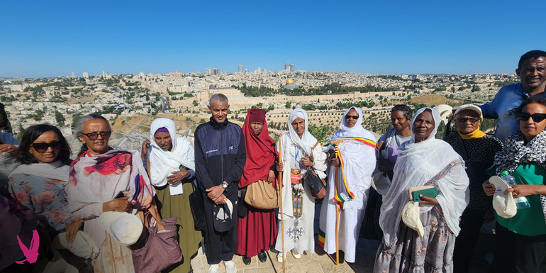 Ethiopian group in Jerusalem